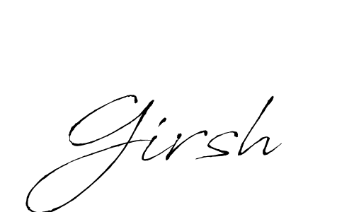 Make a beautiful signature design for name Girsh. With this signature (Antro_Vectra) style, you can create a handwritten signature for free. Girsh signature style 6 images and pictures png