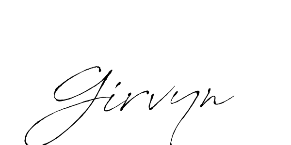How to Draw Girvyn signature style? Antro_Vectra is a latest design signature styles for name Girvyn. Girvyn signature style 6 images and pictures png