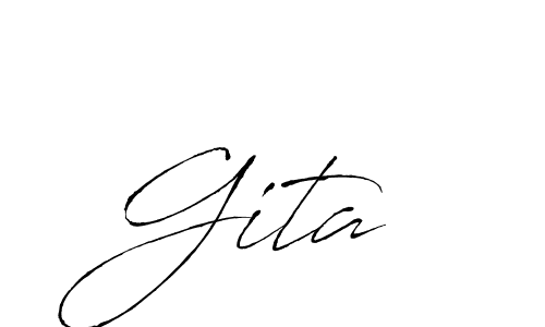 Gita  stylish signature style. Best Handwritten Sign (Antro_Vectra) for my name. Handwritten Signature Collection Ideas for my name Gita . Gita  signature style 6 images and pictures png