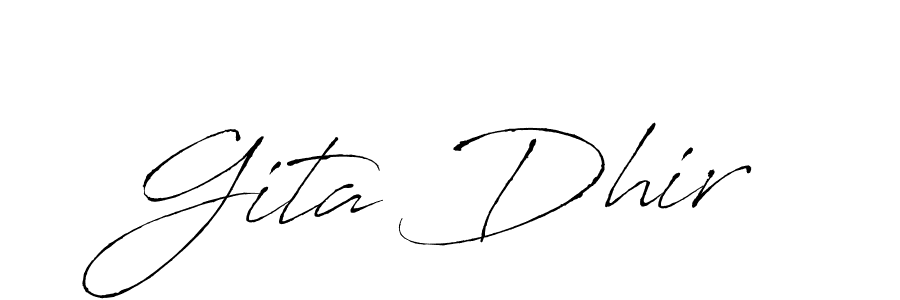 How to Draw Gita Dhir signature style? Antro_Vectra is a latest design signature styles for name Gita Dhir. Gita Dhir signature style 6 images and pictures png