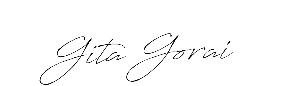 You can use this online signature creator to create a handwritten signature for the name Gita Gorai. This is the best online autograph maker. Gita Gorai signature style 6 images and pictures png