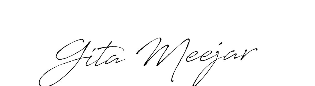 Create a beautiful signature design for name Gita Meejar. With this signature (Antro_Vectra) fonts, you can make a handwritten signature for free. Gita Meejar signature style 6 images and pictures png