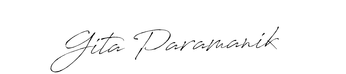 You should practise on your own different ways (Antro_Vectra) to write your name (Gita Paramanik) in signature. don't let someone else do it for you. Gita Paramanik signature style 6 images and pictures png