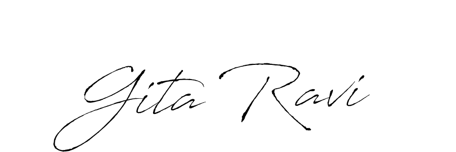 Design your own signature with our free online signature maker. With this signature software, you can create a handwritten (Antro_Vectra) signature for name Gita Ravi. Gita Ravi signature style 6 images and pictures png