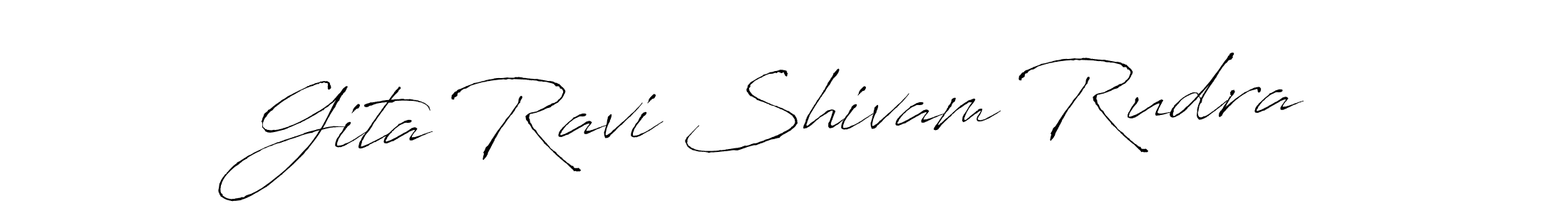 Also You can easily find your signature by using the search form. We will create Gita Ravi Shivam Rudra name handwritten signature images for you free of cost using Antro_Vectra sign style. Gita Ravi Shivam Rudra signature style 6 images and pictures png