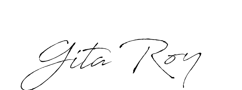 Similarly Antro_Vectra is the best handwritten signature design. Signature creator online .You can use it as an online autograph creator for name Gita Roy. Gita Roy signature style 6 images and pictures png