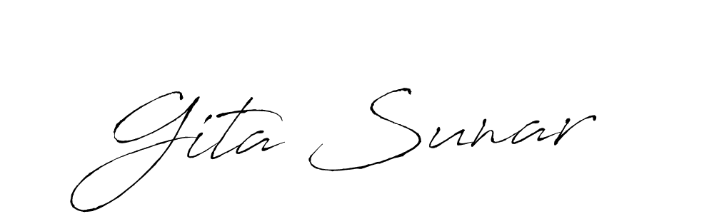 Antro_Vectra is a professional signature style that is perfect for those who want to add a touch of class to their signature. It is also a great choice for those who want to make their signature more unique. Get Gita Sunar name to fancy signature for free. Gita Sunar signature style 6 images and pictures png