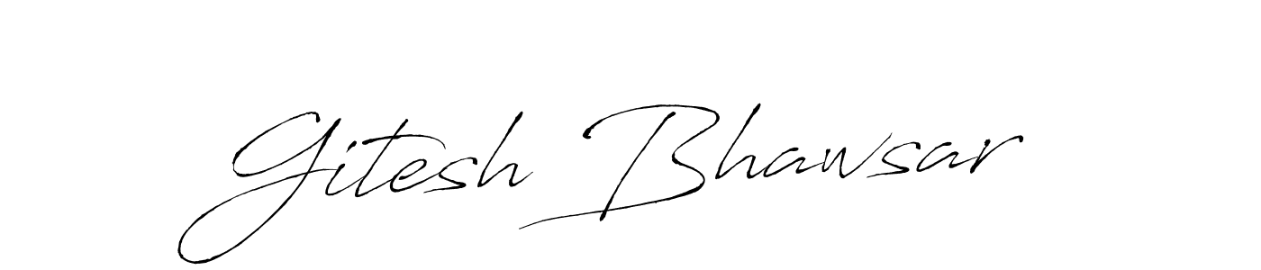 How to make Gitesh Bhawsar name signature. Use Antro_Vectra style for creating short signs online. This is the latest handwritten sign. Gitesh Bhawsar signature style 6 images and pictures png