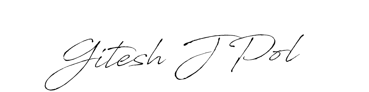 How to make Gitesh J Pol name signature. Use Antro_Vectra style for creating short signs online. This is the latest handwritten sign. Gitesh J Pol signature style 6 images and pictures png