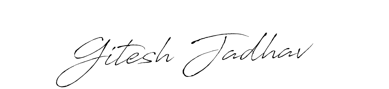 This is the best signature style for the Gitesh Jadhav name. Also you like these signature font (Antro_Vectra). Mix name signature. Gitesh Jadhav signature style 6 images and pictures png