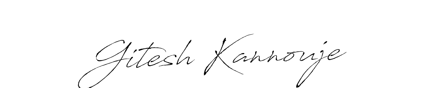 Use a signature maker to create a handwritten signature online. With this signature software, you can design (Antro_Vectra) your own signature for name Gitesh Kannouje. Gitesh Kannouje signature style 6 images and pictures png