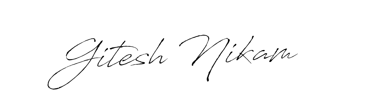 Also You can easily find your signature by using the search form. We will create Gitesh Nikam name handwritten signature images for you free of cost using Antro_Vectra sign style. Gitesh Nikam signature style 6 images and pictures png