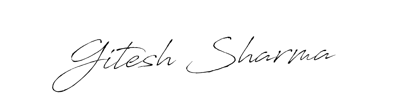 Make a beautiful signature design for name Gitesh Sharma. With this signature (Antro_Vectra) style, you can create a handwritten signature for free. Gitesh Sharma signature style 6 images and pictures png