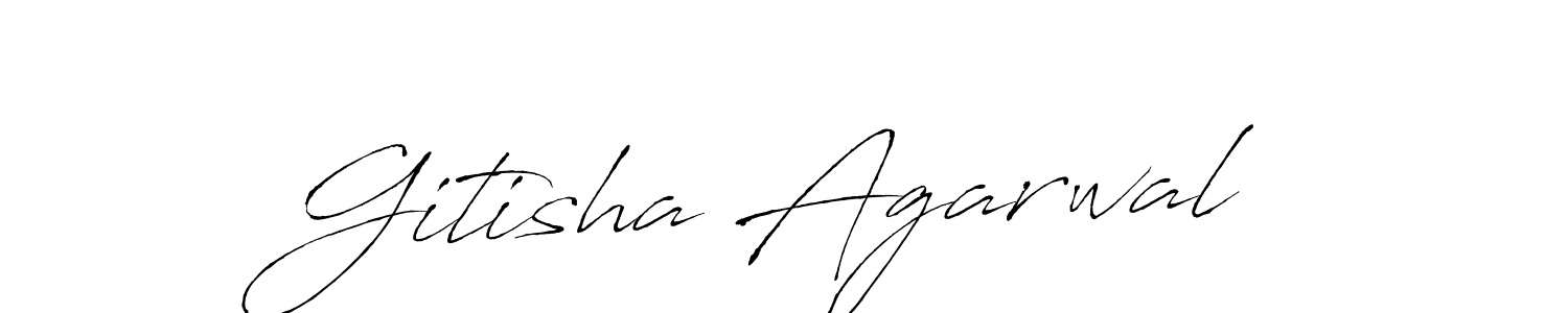 Create a beautiful signature design for name Gitisha Agarwal. With this signature (Antro_Vectra) fonts, you can make a handwritten signature for free. Gitisha Agarwal signature style 6 images and pictures png
