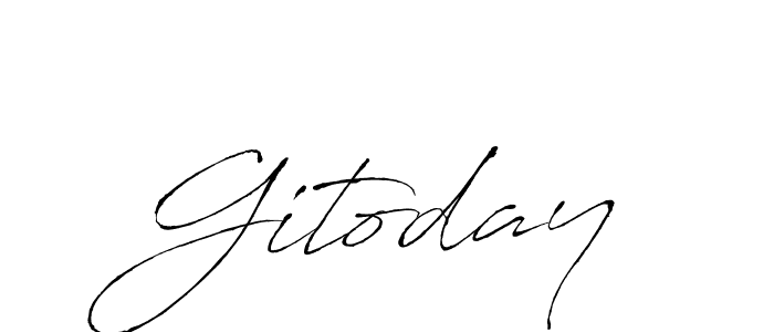 Design your own signature with our free online signature maker. With this signature software, you can create a handwritten (Antro_Vectra) signature for name Gitoday. Gitoday signature style 6 images and pictures png