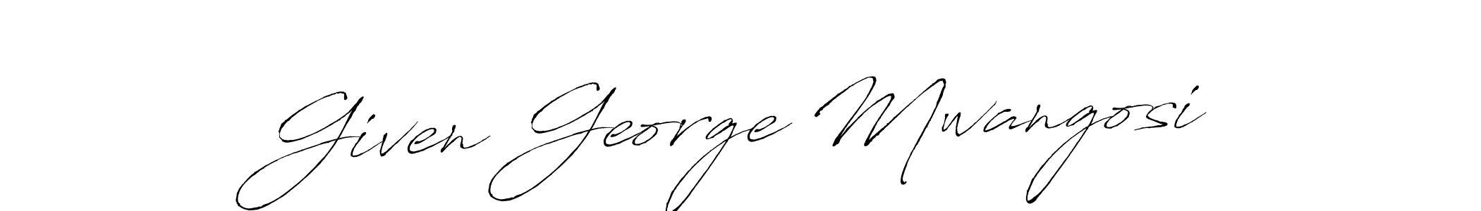 Create a beautiful signature design for name Given George Mwangosi. With this signature (Antro_Vectra) fonts, you can make a handwritten signature for free. Given George Mwangosi signature style 6 images and pictures png