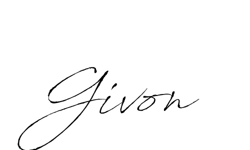 The best way (Antro_Vectra) to make a short signature is to pick only two or three words in your name. The name Givon include a total of six letters. For converting this name. Givon signature style 6 images and pictures png