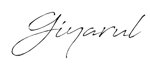 Try this chic Giyarul handwritten sign style. Using Antro_Vectra font elements, it gives your name a sleek, memorable identity. Giyarul signature style 6 images and pictures png