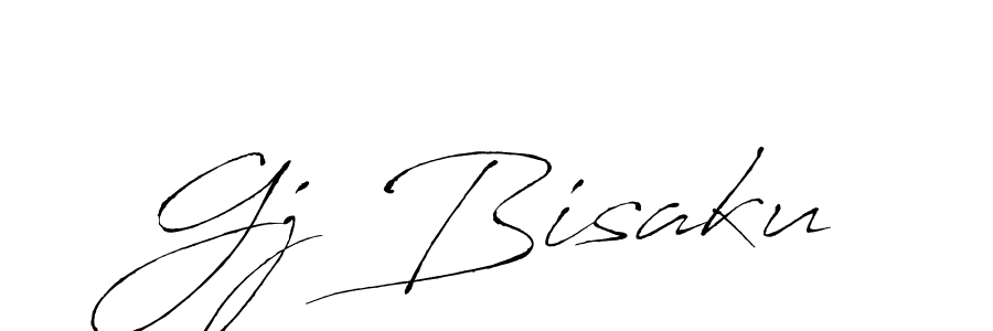 How to make Gj Bisaku name signature. Use Antro_Vectra style for creating short signs online. This is the latest handwritten sign. Gj Bisaku signature style 6 images and pictures png