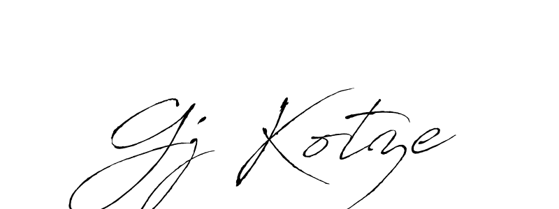 Use a signature maker to create a handwritten signature online. With this signature software, you can design (Antro_Vectra) your own signature for name Gj Kotze. Gj Kotze signature style 6 images and pictures png