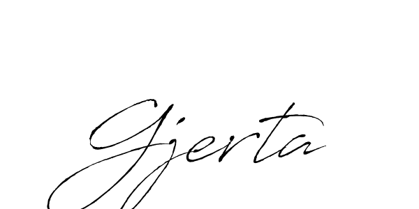 Use a signature maker to create a handwritten signature online. With this signature software, you can design (Antro_Vectra) your own signature for name Gjerta. Gjerta signature style 6 images and pictures png