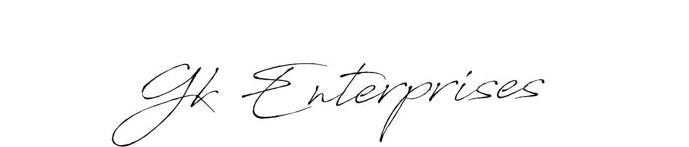 Design your own signature with our free online signature maker. With this signature software, you can create a handwritten (Antro_Vectra) signature for name Gk Enterprises. Gk Enterprises signature style 6 images and pictures png