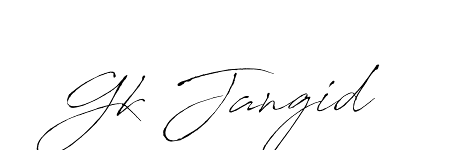 Create a beautiful signature design for name Gk Jangid. With this signature (Antro_Vectra) fonts, you can make a handwritten signature for free. Gk Jangid signature style 6 images and pictures png