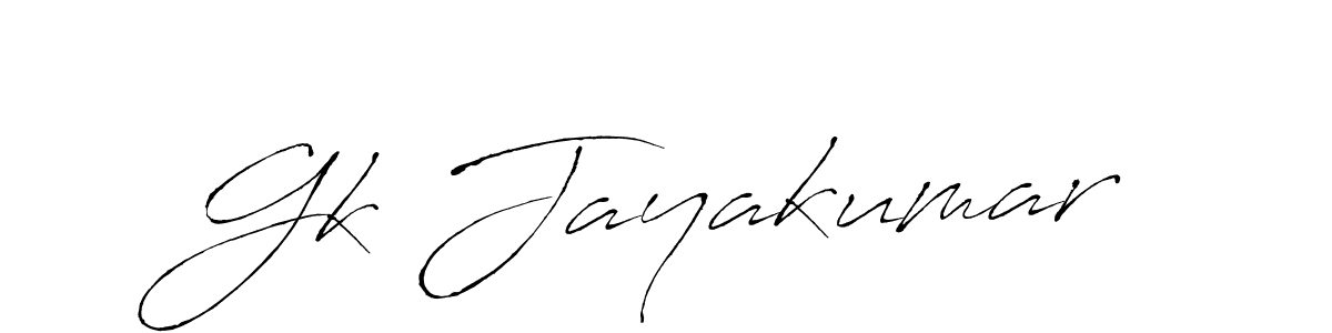 How to make Gk Jayakumar signature? Antro_Vectra is a professional autograph style. Create handwritten signature for Gk Jayakumar name. Gk Jayakumar signature style 6 images and pictures png