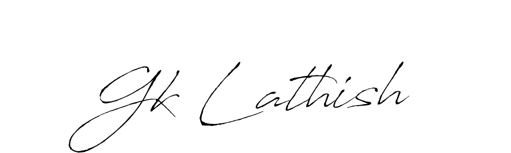Create a beautiful signature design for name Gk Lathish. With this signature (Antro_Vectra) fonts, you can make a handwritten signature for free. Gk Lathish signature style 6 images and pictures png