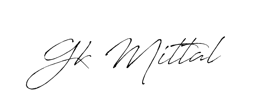 How to make Gk Mittal name signature. Use Antro_Vectra style for creating short signs online. This is the latest handwritten sign. Gk Mittal signature style 6 images and pictures png