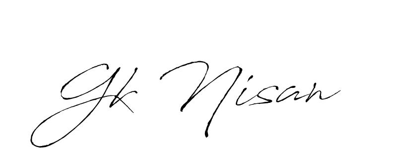 Also we have Gk Nisan name is the best signature style. Create professional handwritten signature collection using Antro_Vectra autograph style. Gk Nisan signature style 6 images and pictures png