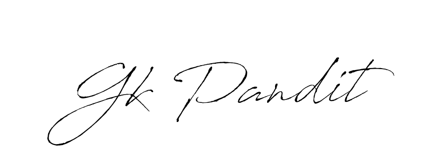 Antro_Vectra is a professional signature style that is perfect for those who want to add a touch of class to their signature. It is also a great choice for those who want to make their signature more unique. Get Gk Pandit name to fancy signature for free. Gk Pandit signature style 6 images and pictures png