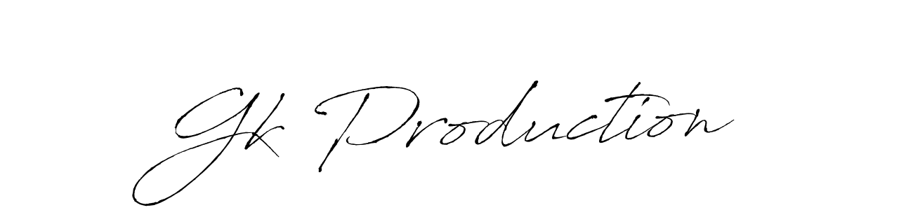Design your own signature with our free online signature maker. With this signature software, you can create a handwritten (Antro_Vectra) signature for name Gk Production. Gk Production signature style 6 images and pictures png