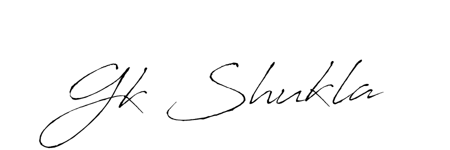 Make a beautiful signature design for name Gk Shukla. With this signature (Antro_Vectra) style, you can create a handwritten signature for free. Gk Shukla signature style 6 images and pictures png