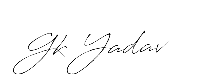 Also You can easily find your signature by using the search form. We will create Gk Yadav name handwritten signature images for you free of cost using Antro_Vectra sign style. Gk Yadav signature style 6 images and pictures png