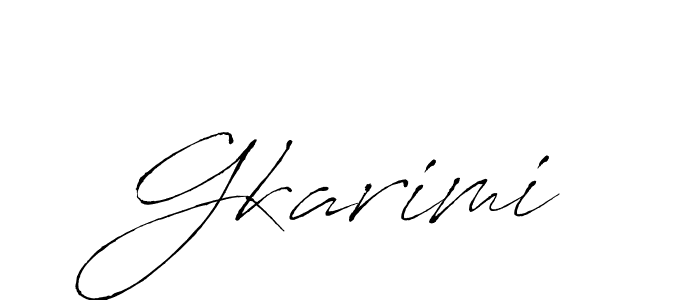 Create a beautiful signature design for name Gkarimi. With this signature (Antro_Vectra) fonts, you can make a handwritten signature for free. Gkarimi signature style 6 images and pictures png