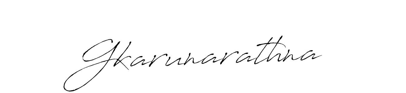 How to make Gkarunarathna name signature. Use Antro_Vectra style for creating short signs online. This is the latest handwritten sign. Gkarunarathna signature style 6 images and pictures png