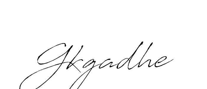How to make Gkgadhe name signature. Use Antro_Vectra style for creating short signs online. This is the latest handwritten sign. Gkgadhe signature style 6 images and pictures png