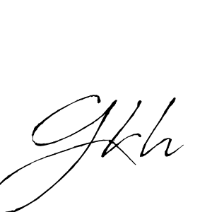 Design your own signature with our free online signature maker. With this signature software, you can create a handwritten (Antro_Vectra) signature for name Gkh. Gkh signature style 6 images and pictures png