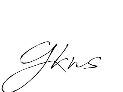 How to make Gkns signature? Antro_Vectra is a professional autograph style. Create handwritten signature for Gkns name. Gkns signature style 6 images and pictures png