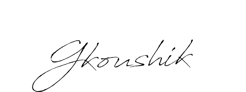 Also we have Gkoushik name is the best signature style. Create professional handwritten signature collection using Antro_Vectra autograph style. Gkoushik signature style 6 images and pictures png