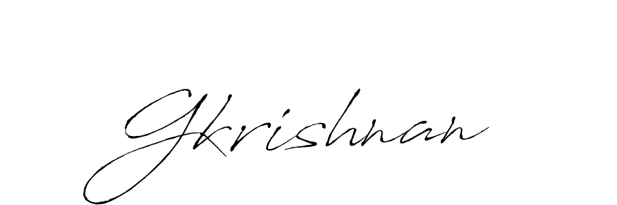 Make a beautiful signature design for name Gkrishnan. With this signature (Antro_Vectra) style, you can create a handwritten signature for free. Gkrishnan signature style 6 images and pictures png