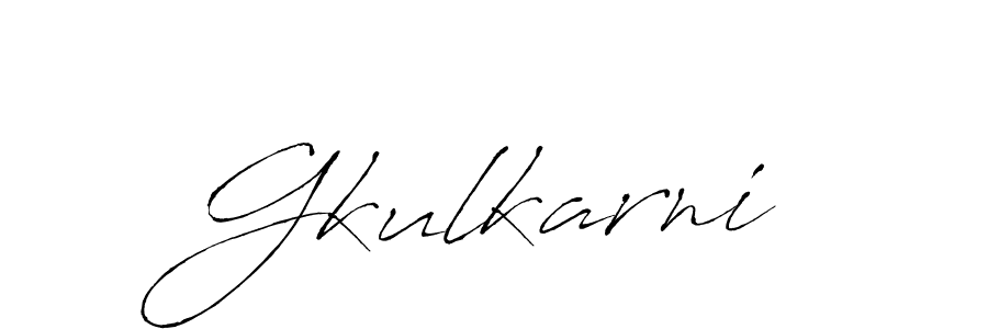 How to make Gkulkarni name signature. Use Antro_Vectra style for creating short signs online. This is the latest handwritten sign. Gkulkarni signature style 6 images and pictures png