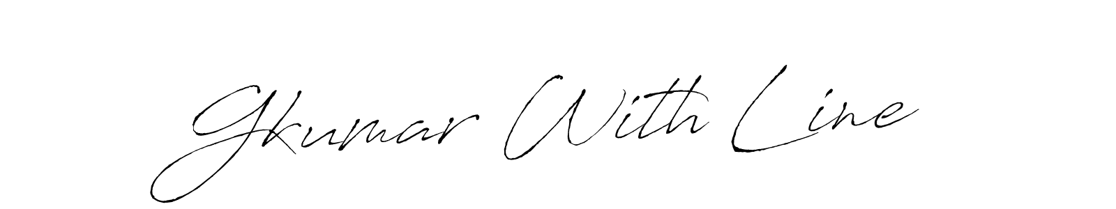 How to make Gkumar With Line name signature. Use Antro_Vectra style for creating short signs online. This is the latest handwritten sign. Gkumar With Line signature style 6 images and pictures png