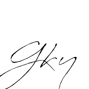 How to make Gky signature? Antro_Vectra is a professional autograph style. Create handwritten signature for Gky name. Gky signature style 6 images and pictures png