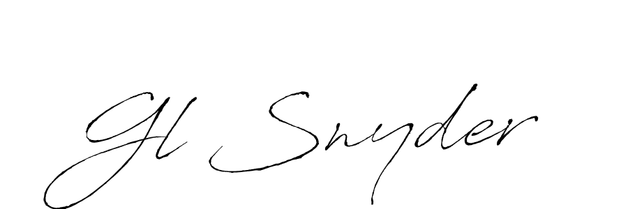 Similarly Antro_Vectra is the best handwritten signature design. Signature creator online .You can use it as an online autograph creator for name Gl Snyder. Gl Snyder signature style 6 images and pictures png