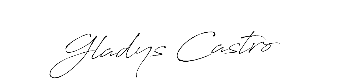 Design your own signature with our free online signature maker. With this signature software, you can create a handwritten (Antro_Vectra) signature for name Gladys Castro. Gladys Castro signature style 6 images and pictures png