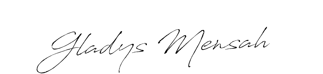 Use a signature maker to create a handwritten signature online. With this signature software, you can design (Antro_Vectra) your own signature for name Gladys Mensah. Gladys Mensah signature style 6 images and pictures png