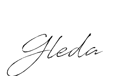 Gleda stylish signature style. Best Handwritten Sign (Antro_Vectra) for my name. Handwritten Signature Collection Ideas for my name Gleda. Gleda signature style 6 images and pictures png