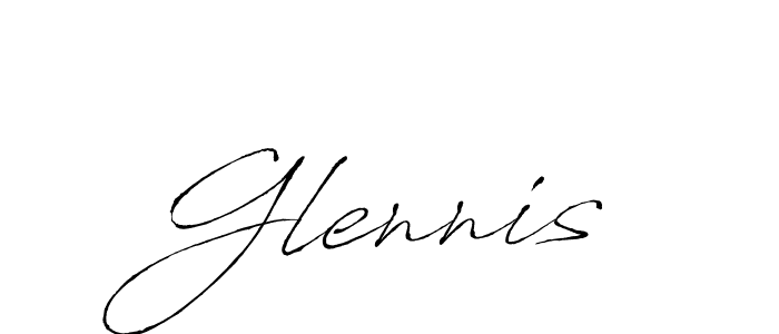 Use a signature maker to create a handwritten signature online. With this signature software, you can design (Antro_Vectra) your own signature for name Glennis. Glennis signature style 6 images and pictures png